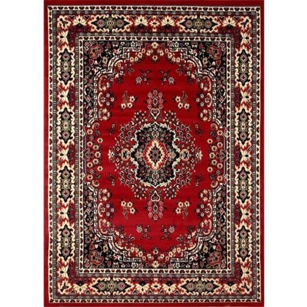 Home Dynamix Home Dynamix 769924368442 9 ft. 2 in. x 12 ft. 5 in. Premium Sakarya Area Border Rug - Claret 769924368442